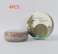 Silicone-free polygala ginseng shampoo soap bar 55g in khaki with herbal fragrance and optional aluminium box packaging