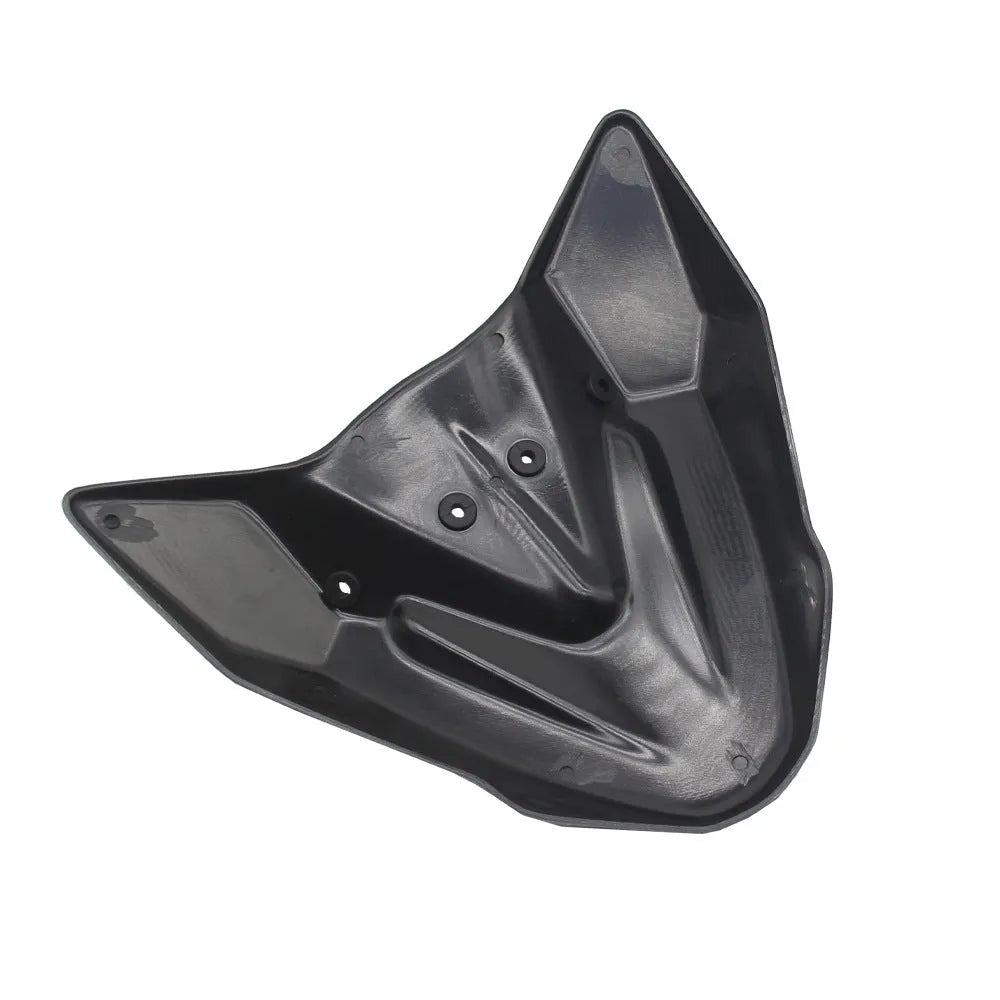 Black ABS plastic fixed wind front wing accessory for KTM 390 and 790 Adventure motorcycles.