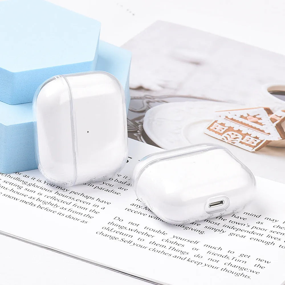 Transparent PC hard shell case for AirPods 1 2 3 Pro and Pro 2 charging box, 1.8mm thick, 48x56x24mm
