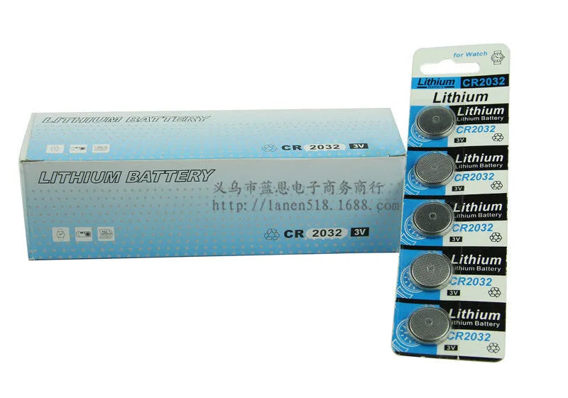 CR2032 3V lithium button battery on a card, 20mm diameter, for scales and remotes