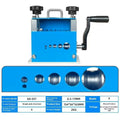 SD-017 manual wire stripping machine with adjustable diameter range on a workbench.