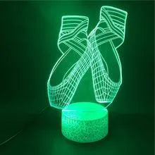 3D ballet silhouette LED night light with remote control showing seven colour options
