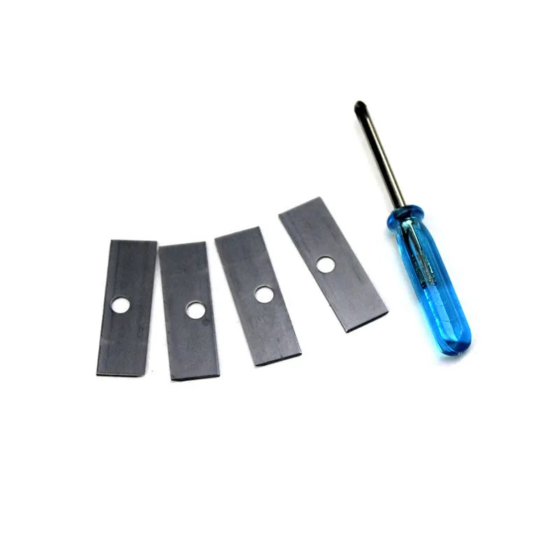 Geometric plastic pencil sharpener with four holes and maintenance screwdriver for art sketching