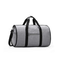 Cylinder-shaped medium travel bag in oxford cloth, shown in black, with a zipper closure.
