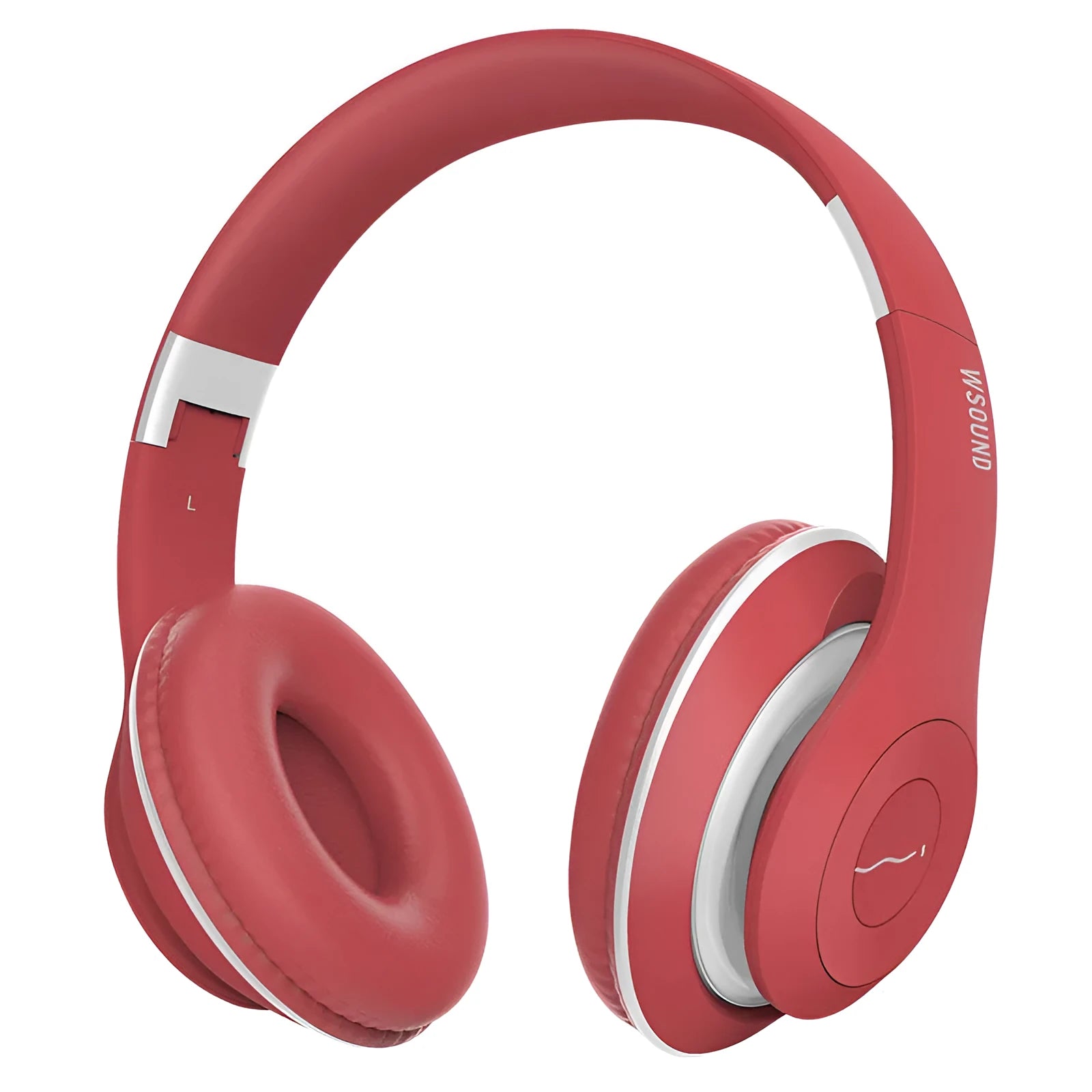 Blue and red Bluetooth wireless stereo headset for hands-free calls and music.
