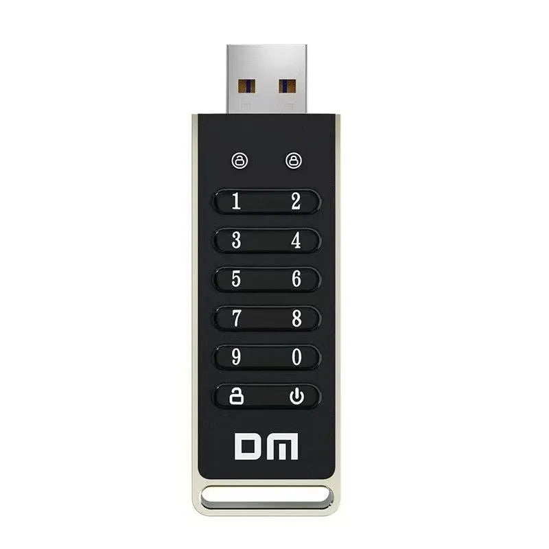 Metal USB flash drive with fingerprint sensor and 64GB capacity for secure file storage