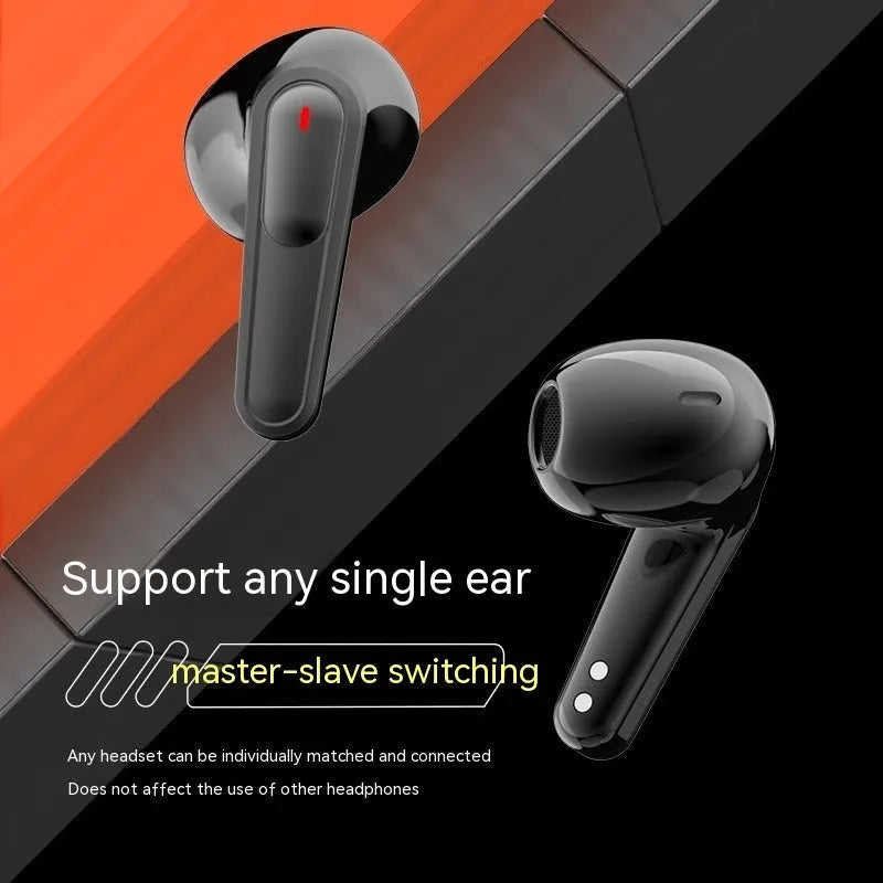 Pro90 Black wireless binaural Bluetooth headset with smart digital display, noise reduction and plastic earplug body