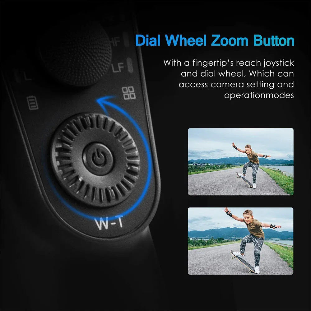 Black three-axis handheld gimbal stabilizer for mobile phones with hard case and tripod