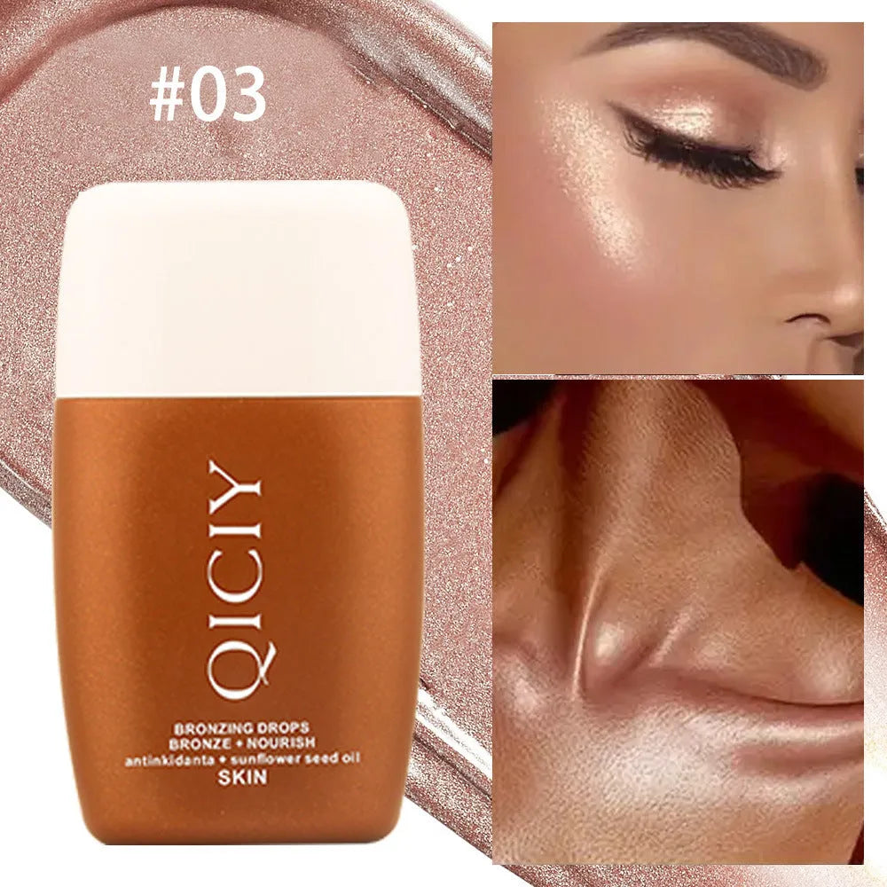 30ml bottle of body brightening contour liquid for face and body in four shade options