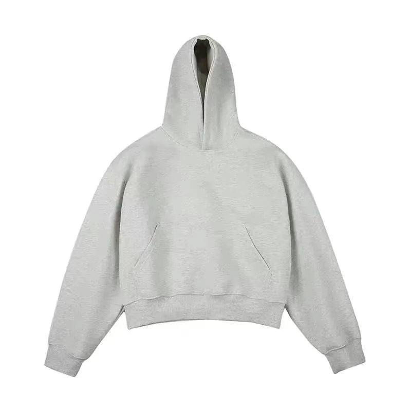 Short black Chinese cotton composite silver fox velvet hooded sweater for teenagers on a hanger.