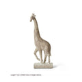 Wood colour European style synthetic resin giraffe decorative ornament on a white background.