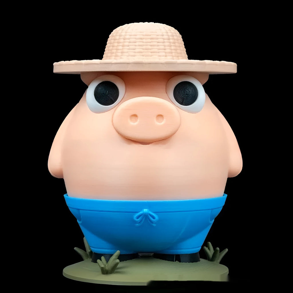 Creative farm animal plastic coin bank in pink colour measuring 17 x 11 x 11.7 cm