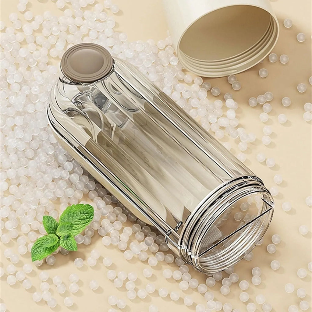 Foldable dog water bottle food dispenser with leak-proof design for outdoor use with pets