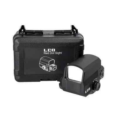 LCO tactical red dot reflex sight with integrated 20mm Picatinny rail mount and quick-release lever