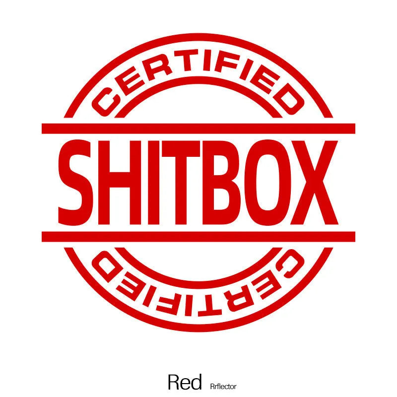 13x12cm vinyl car body sticker showing available colour options including black, white, silver, gold, red, yellow, blue, green, glitter and multicolour