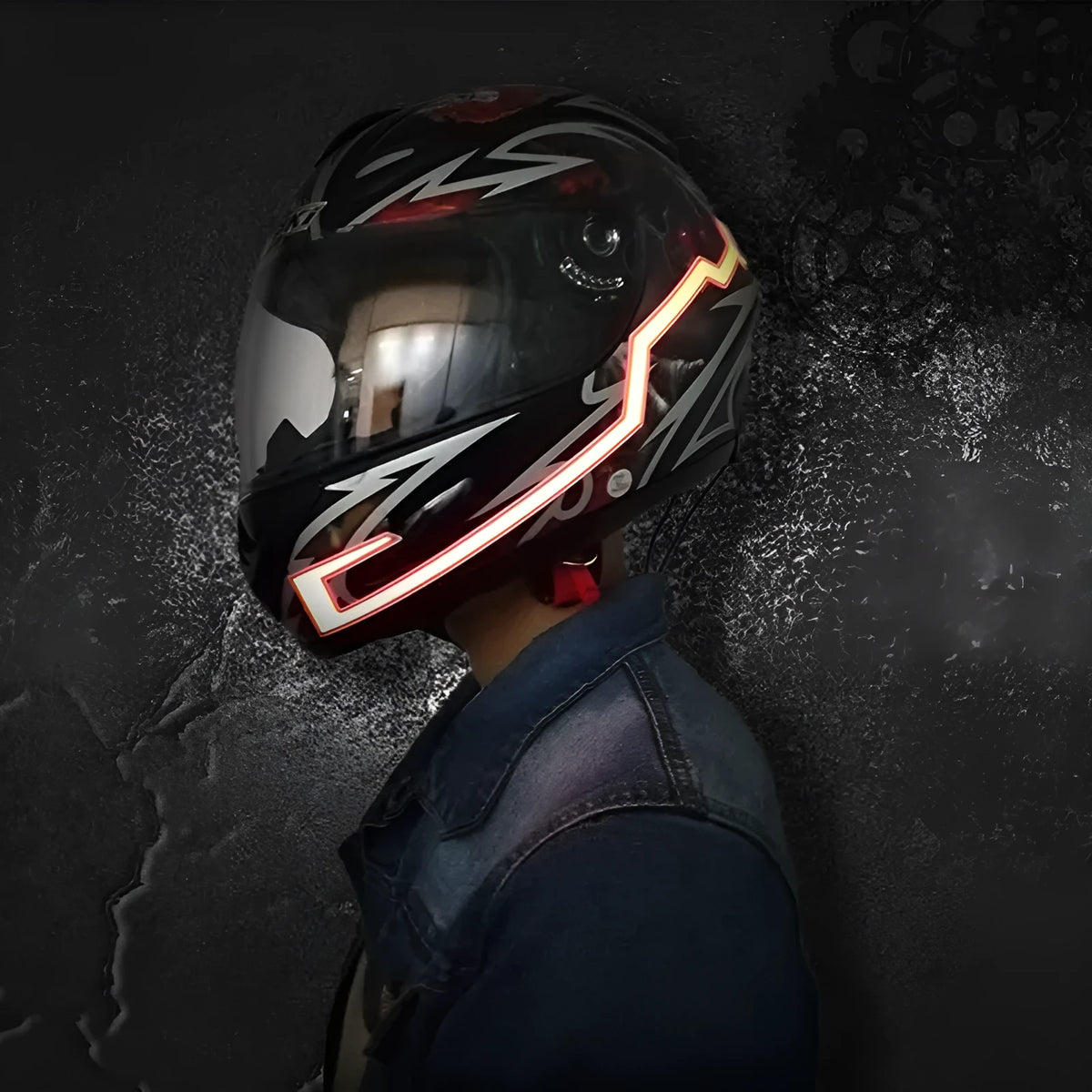 Motorcycle helmet EL cold light strip 380x35mm with controller, 3M glue, waterproof PVC, 3 modes, multiple colours