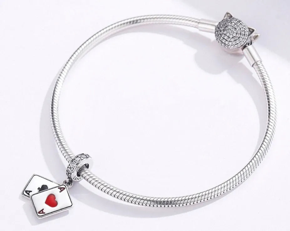 925 silver pendant loose bead with zircon, oxidation finish, 2.4cm by 1.2cm, silver colour for jewellery making