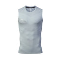 Men's solid colour quick-drying polyester sports tank top for summer, shown in dark blue.