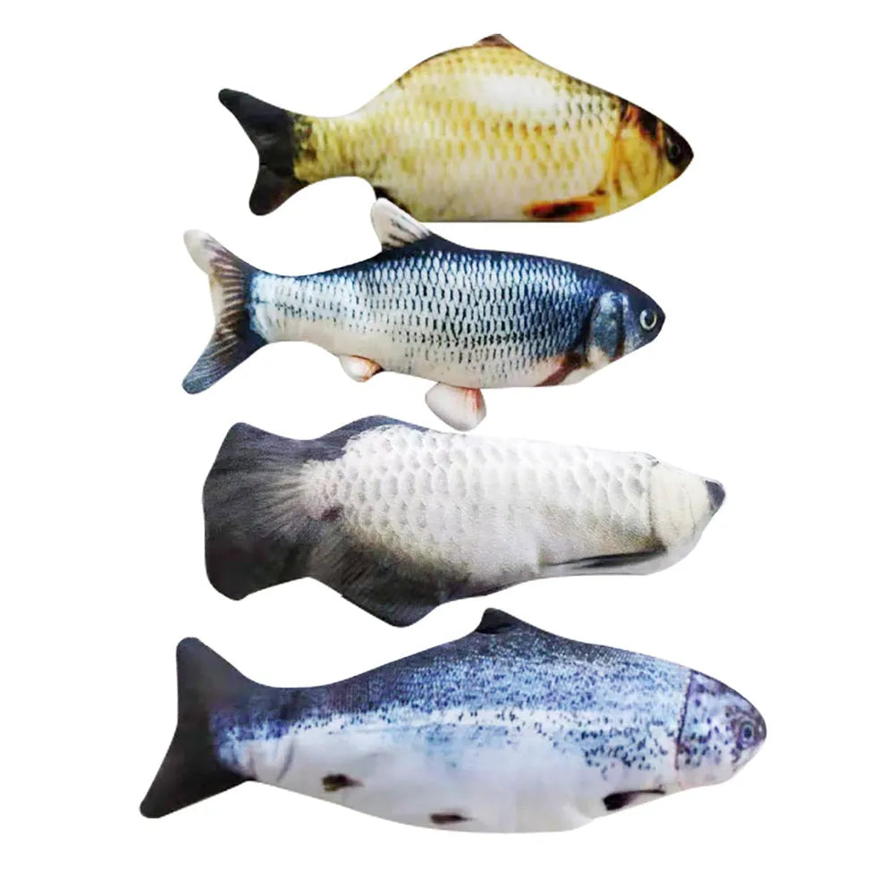 Electronic jumping fish cat toy with USB cable, multicolor 30cm PP fish simulation