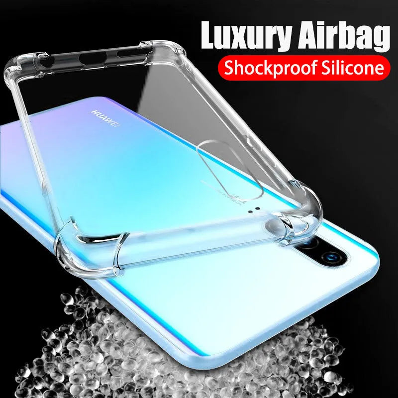 Transparent TPU phone case with airbag corners for Huawei P30