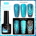 Diamond In The Debris Cat Eye Series UV Gel Nail Polish bottle in one of six glittery colours with nail glue.