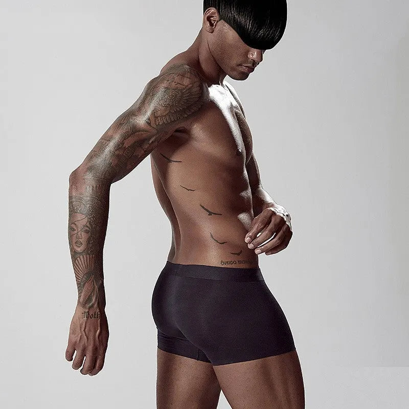 Seamless modal men's underwear in green, pink or white with mid waist design
