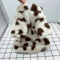 Polyester plush warm coat for small dogs in pink or brown colours, British style design