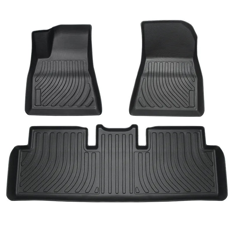Rubber floor mats for Tesla cars with integrated TPE footrest