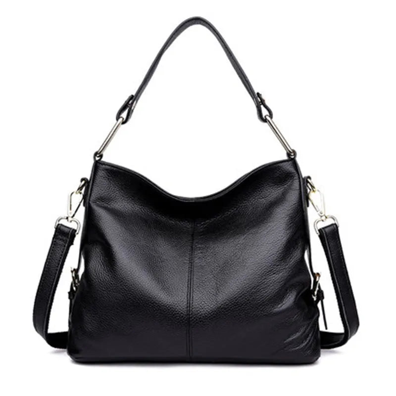 Women's genuine leather crossbody bag in vertical square design with multiple compartments