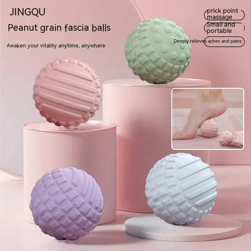 TPR foot massage ball in blue colour showing 6cm diameter size for acupressure and fitness use