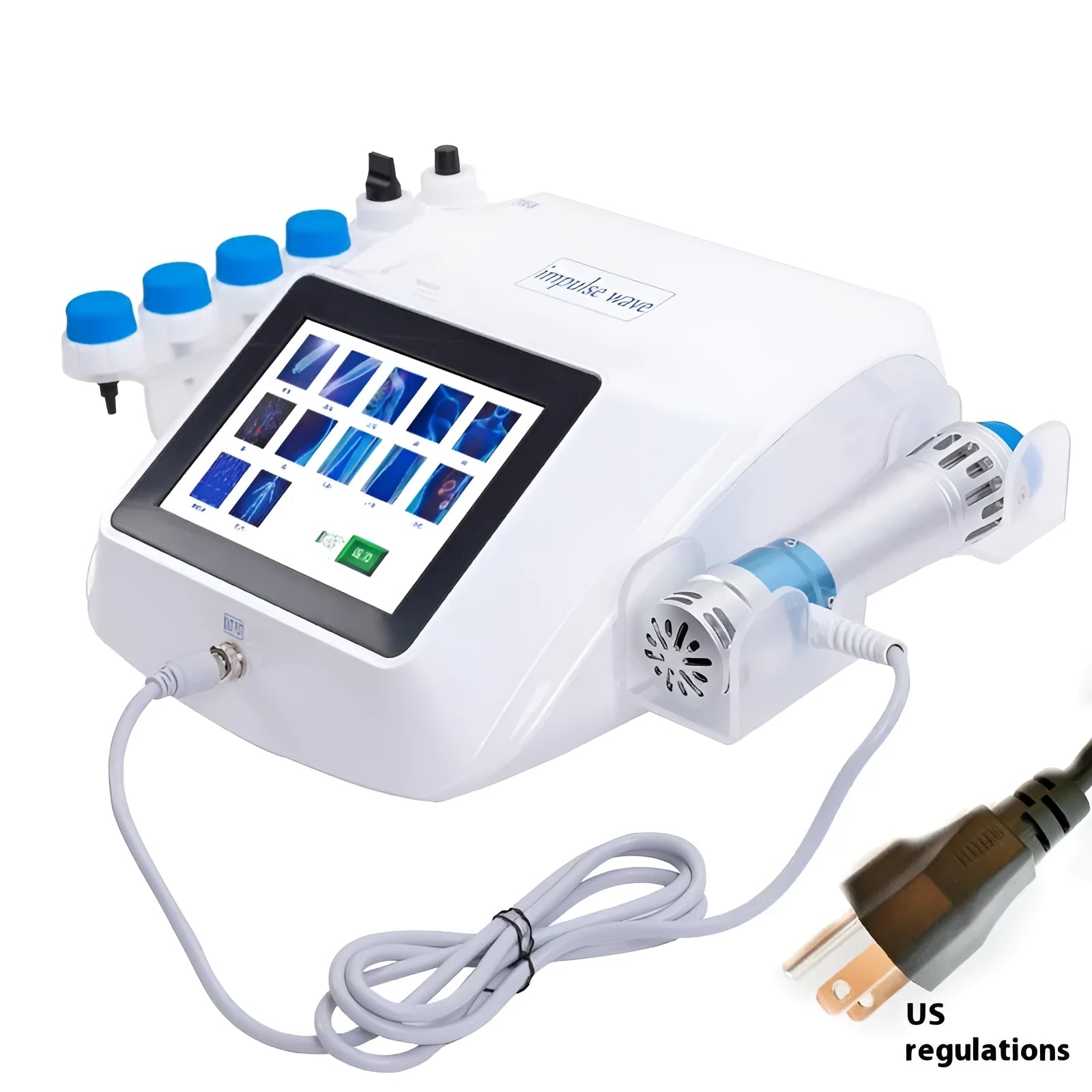 Handheld electromagnetic extracorporeal shock wave physiotherapy instrument with remote control