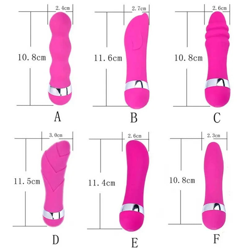 Six styles of realistic mini dildo vibrators for women including dual stimulation designs