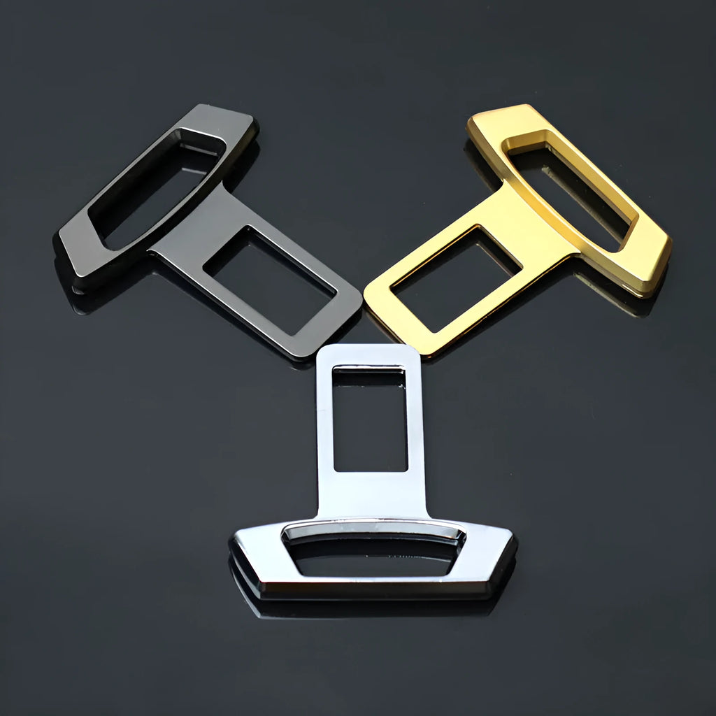 Metal silencer insert for car interiors in matte black, gold, and silver colour options.
