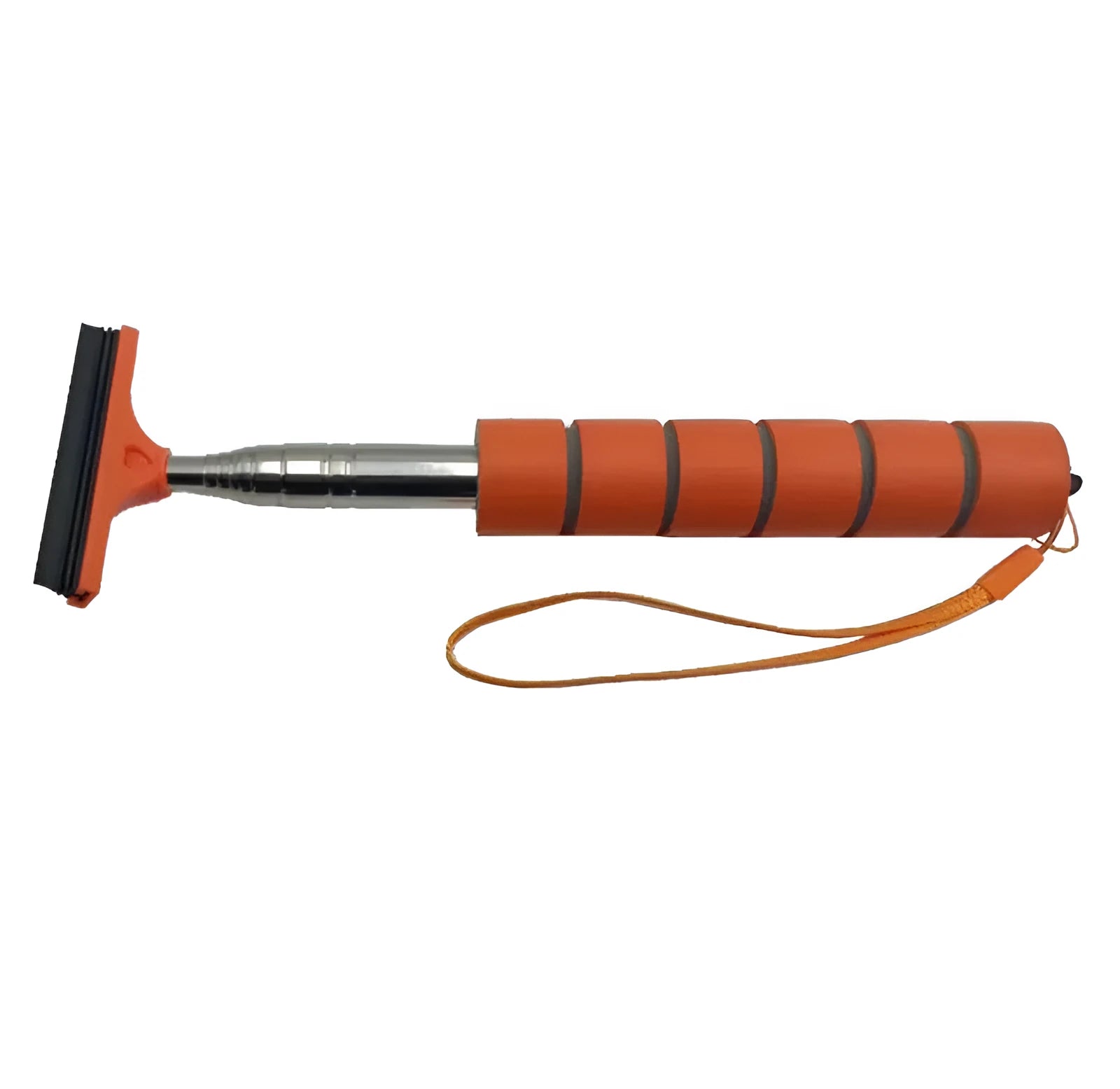 Retractable stainless steel car wiper extended to show 100cm length with rubber blade for cleaning mirrors