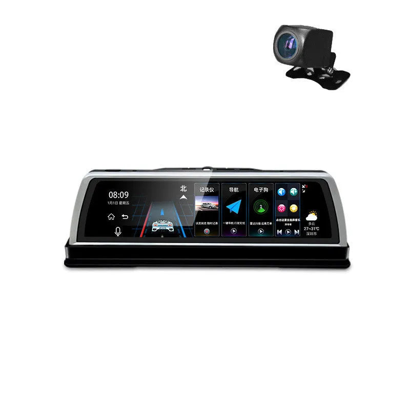 Road Detective K500 center console dash cam with 170° angle and 12MP sensor, 275mm wide.