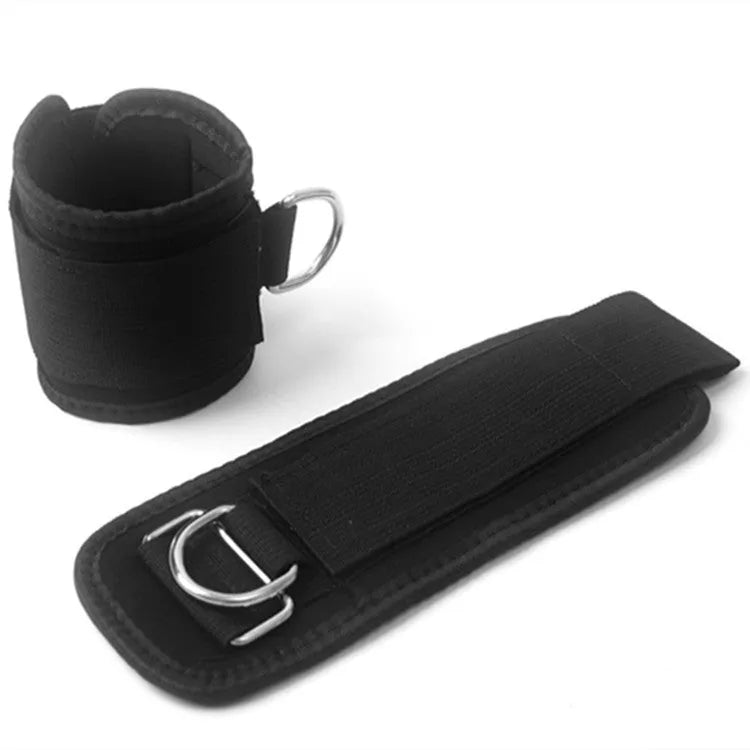 Black nylon Taekwondo training pull rope set for leg strength and explosive kicking power development