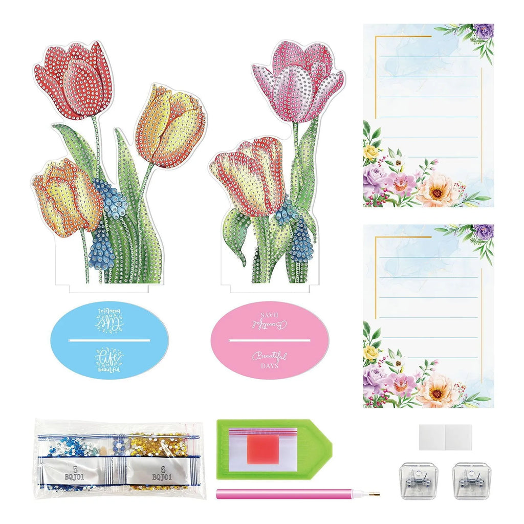 Desktop decorative note clip with diamond painting for restaurant organisation, American style design