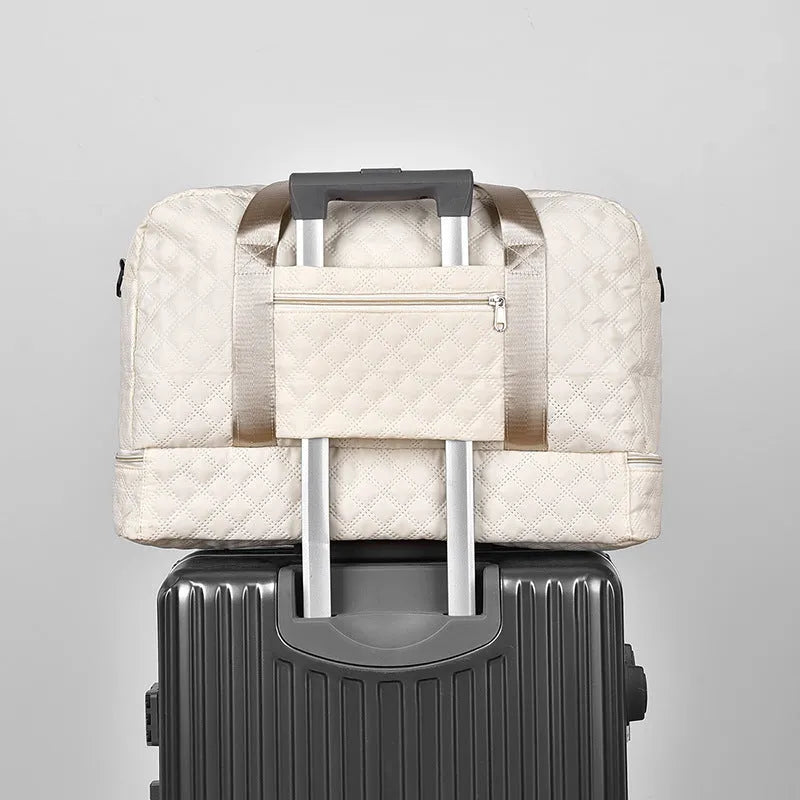 Oxford cloth leisure travel bag with 36-55L capacity in a street trend style, shown in a solid colour.