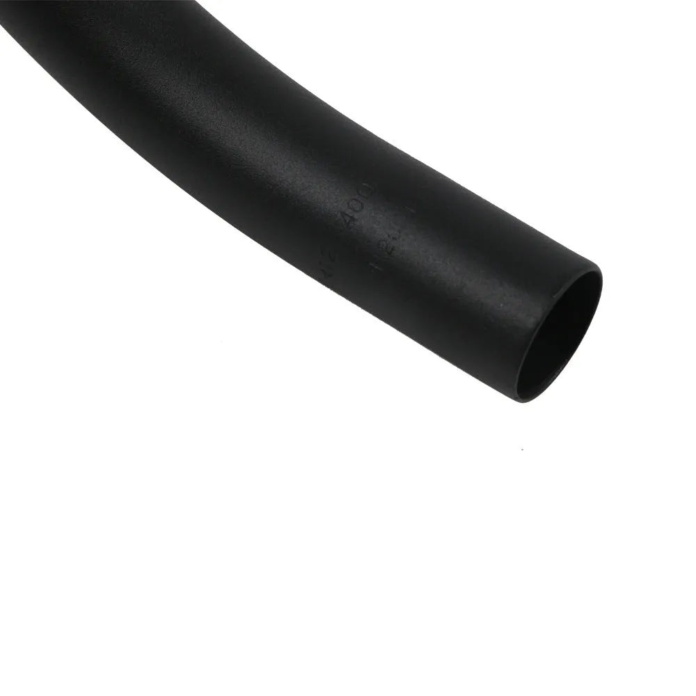Black aluminium alloy road bike bent handlebar showing clamp area and printed size marking.