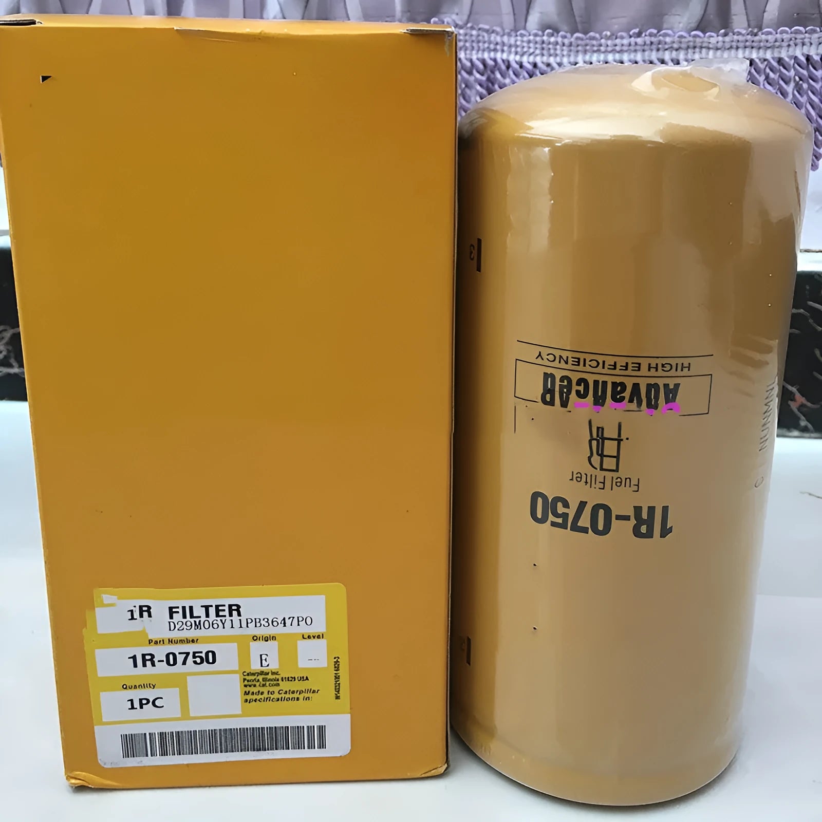 1R-0750 specification fuel filter element with filter paper construction for oil impurity removal