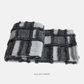 Modern grey and white plaid bed runner blanket set with pillow on 1.5m bed