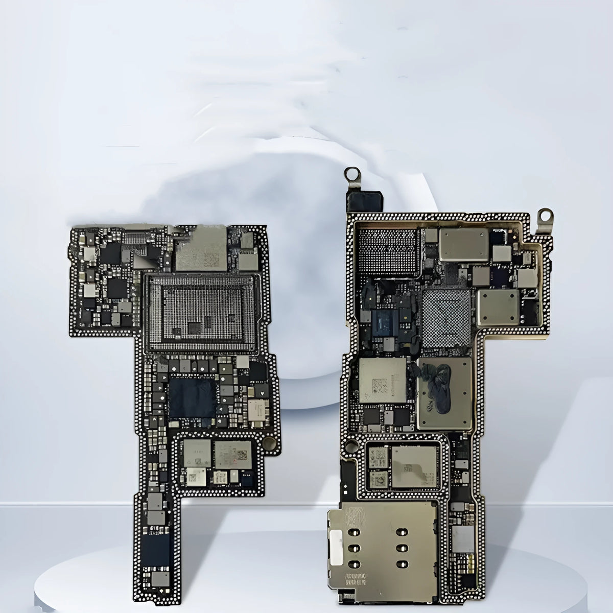 Silver iPhone logic board replacement component for iPhone 12 series motherboard repair