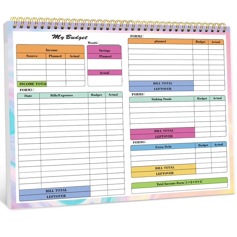 B5 spiral-bound budget tally book with PP cover for daily financial recording