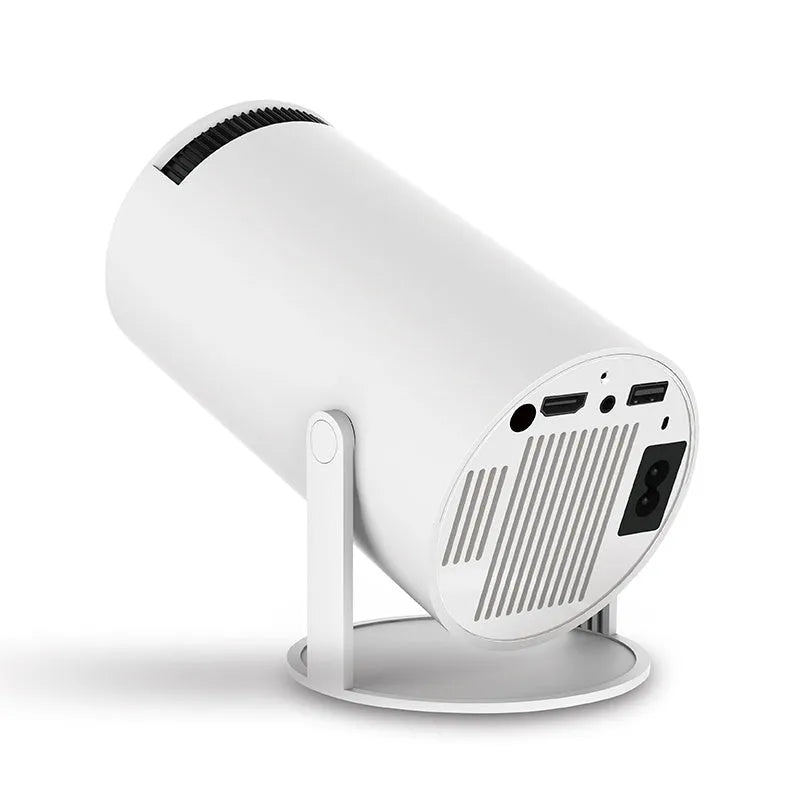 HY300PRO portable projector with 4K hard decoding, 720P native resolution, 160 ANSI lumens and 130-inch projection