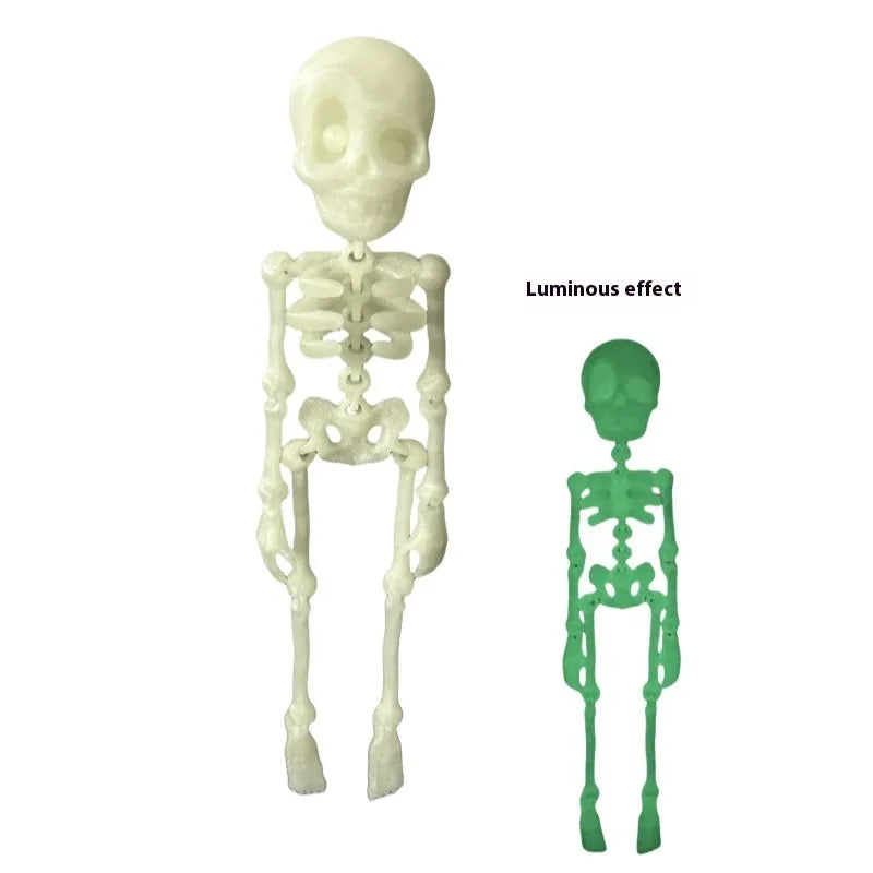 3D printed white skull refrigerator magnet ornament measuring 18cm high