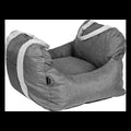 Portable cloth dog car kennel in dark gray, light gray or dark khaki, sizes S and L