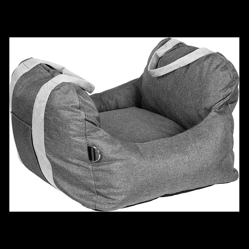 Portable cloth dog car kennel in dark gray, light gray or dark khaki, sizes S and L