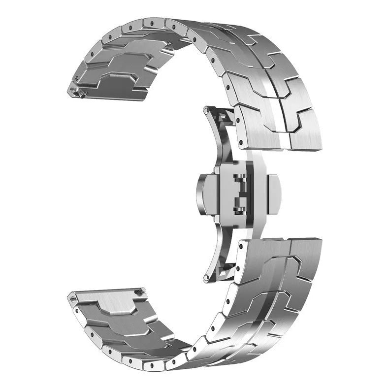 Stainless steel watch band for Samsung Galaxy Watch in silver and black colour options