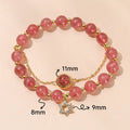 Chinese bracelet with natural crystal agate stones and transfer beads in zodiac shapes