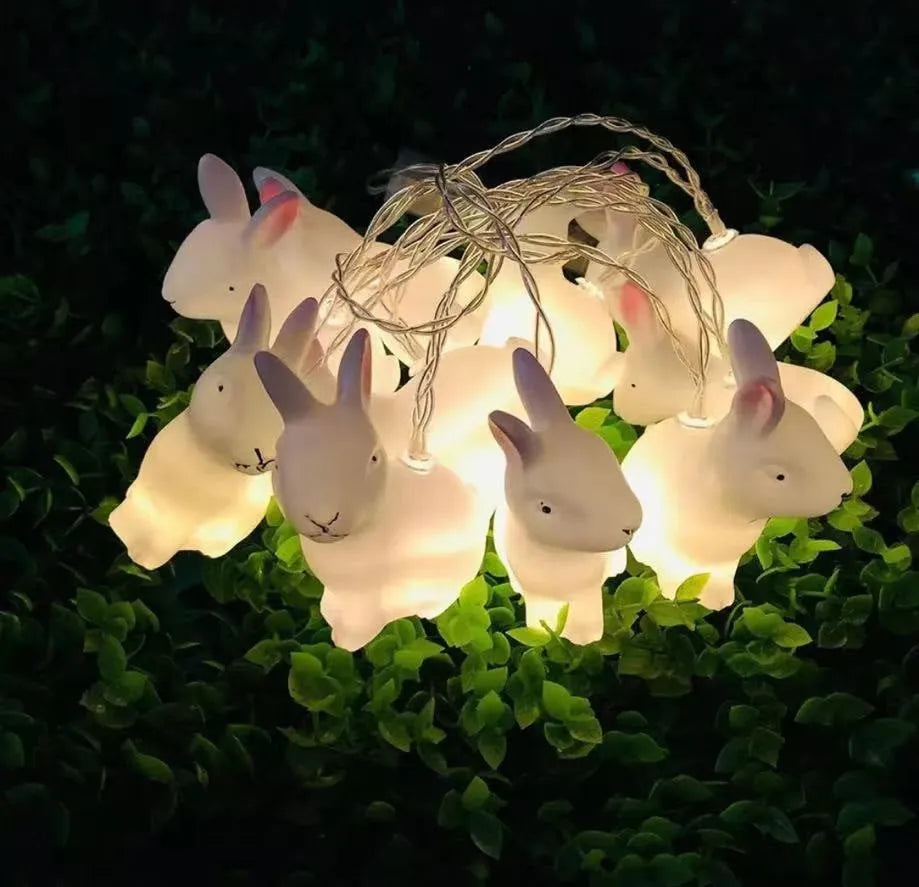 Easter plastic egg lamp 1.5M 10-lamp warm white light string with Cross or Smile design